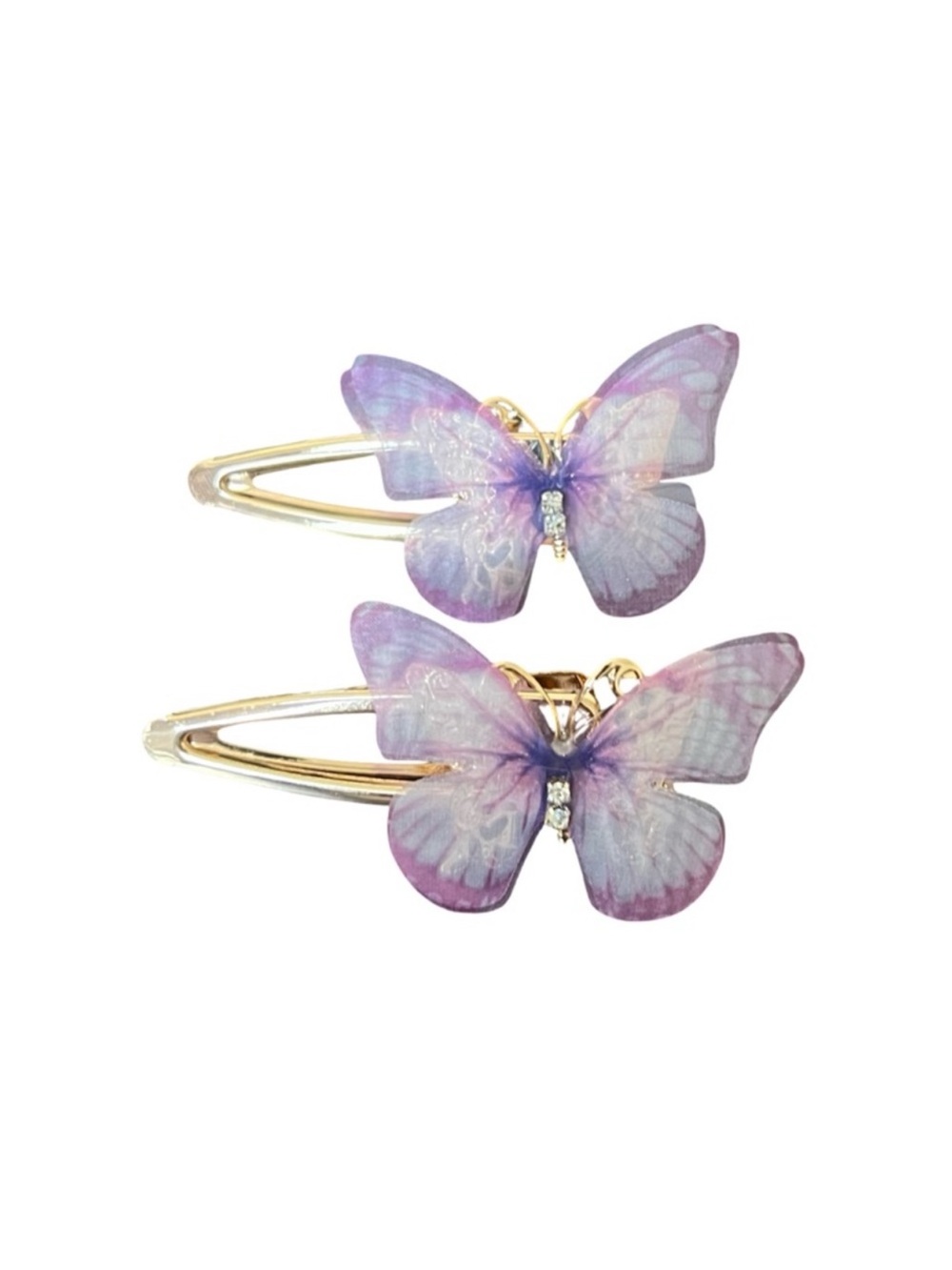 Purple Fabric Butterfly Hair Clips - Set of 2 FINAL PRICE DROP